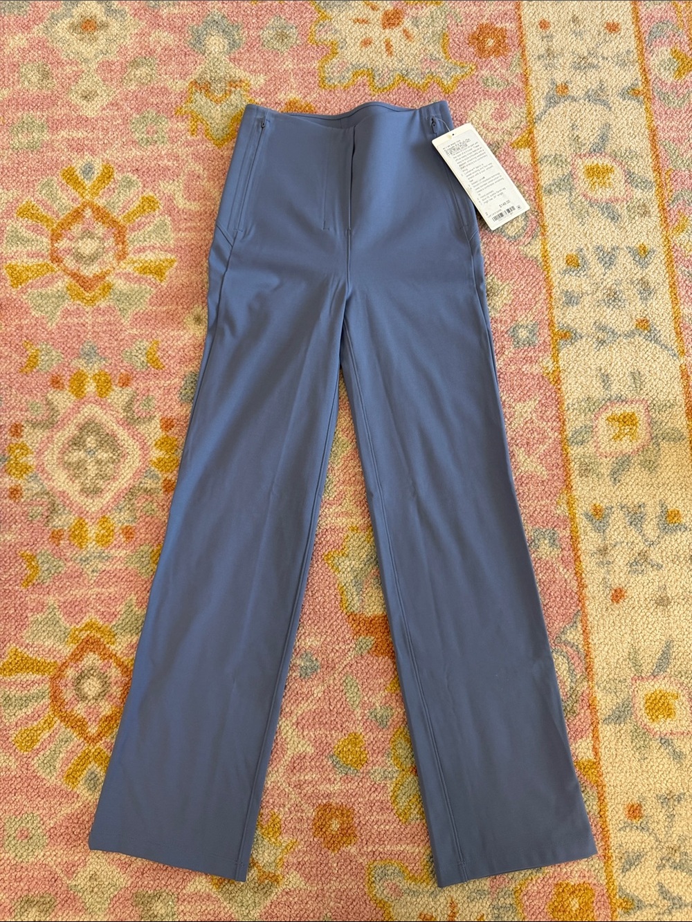 Smooth Fit Pull-On High-Rise Crop Pants in Slate Blue